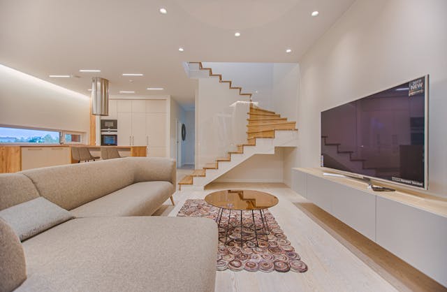 the interior of a modern home
